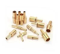 Brass Hose Barb Reducer Pipe Fittings, Hose ID Connectors Joint Splicer Mender Adapter Union Boat Water Air Aquarium O2 Fuel(Thickened, Brass) 14mm*8mm 10pcs