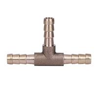 Brass Hose Connector, 3 Way T Piece Barbed Joiner Versatile 6mm Brass Adapter for Automotive Plumbing DIY Engine Repair Fuel Air Water Gas Systems
