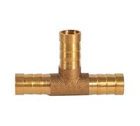 Brass Hose Connector, Barbed T Piece Gas Hose Connector Adapter Quick Release 3 Way Gas Connector Joiner Fuel Line Brass T Piece for Fuel Air Water Gas Oil(10mm) 10mm tee Piece