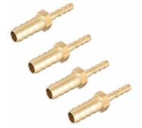Brass Hose Connector Reducer 8mm x 4mm Barb Adapter Pack of 4