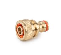 Brass Hose End Connector Male Quick Connect Fitting for 1/2 Inch Garden Hosepipe Click Lock Adapter Repair Nipple with Grip Teeth for Irrigation Sprinklers Watering Hozelock Gardena Compatible