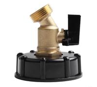 Brass Hose Faucet Valve Connector for IBC Tote Water Tank Adapter 330 Gallon, Featuring 2 Inch Coarse Thread S60x6 and 3/4 Inch Hose Outlet (A)
