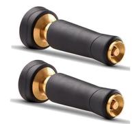 Brass Hose Nozzle, Heavy-Duty Adjustable Garden Twist Hose Nozzle Shut Off Valve, Suitable for Cleaning Car, Watering Flowers, Lawns, Cleaning Ground (2 Pack)