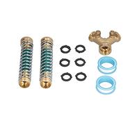 Brass Hose Splitter 2 Way, Heavy Duty Garden Hose Connector with Anti Kink Protectors, High Flow Water Faucet Splitter with Rubber Washers for Outdoor Gardening and Lawn Care