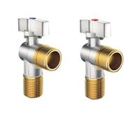 Brass hot and Cold Water Inlet Ball Valve G1/2" Bathroom Kitchen Sink Connection nwater Pressure Regulator(Cold Water Valve)