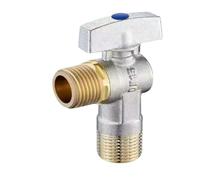 Brass Hot and Cold Water Inlet Ball Valve G1/2" Bathroom Kitchen Sink Stop Valve Toilet Connection Water Pressure Regulator(Blu)