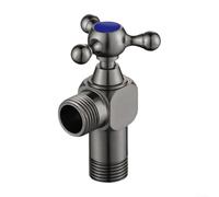 Brass Hot Cold Inlet Angle Valve 1/2 Inch Triangle Stop Cock for Bathroom Kitchen Sink Tap Grey Blue Red Simple Install DIY Plumbing Fixture(Blue)