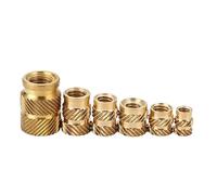 Brass Hot Melt Inset Nuts Heating Molding Copper Thread Inserts Nut SL-type Double Twill Knurled Injection M2M3 10Pcs(M3 X D4.6 X L5.0)