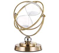 Brass Hourglass 60 Minute Sand Clock Timer:720° Rotating Antique White Sand Watch 60 Min,Antiguo Reloj De Arena 1 Hora,Large Metal One Hour Glass Sandglass for Office Desk Home Wedding Gift Decorative
