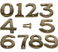 Brass House Door Number Numeric Digits Plate Plates Plaque Gold Sign - 3 Inch (7)