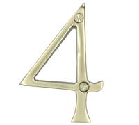 Brass House Number 4 Door Sign 70mm Plaque Street Home Address Mail Letter