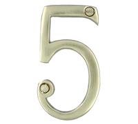 Brass House Number 5 Door Sign 70mm Plaque Street Home Address Mail Letter