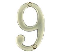 Brass House Number 9 Door Sign 70mm Plaque Street Home Address Mail Letter