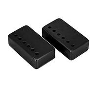 Brass Humbucker Covers 2 - Pack | 6 - Hole Design for Neck & Bridge Pickups | Tarnish - Inhibiting Guitar Pickup Cover for Noise Reduction/Protection (Black)