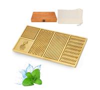 Brass Ice Designer Tray, Ice Diy Tray in Copper for Whiskey, Bourbon & Cocktails, Craft Modern Ice Molds Cube Stamping Plate, 8.26 X 4.33 X 0.78 Inches, Bartender Accessories for C