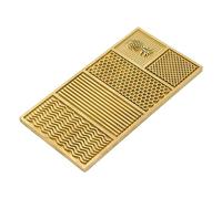 Brass Ice Tray Craft Modern Molds Cube Stamping Plate for Whiskey Cocktails with Multiple Patterns Thicker Material Service Life Food Safe Easy Operation Portable Beech Wood Box and Storage Bag