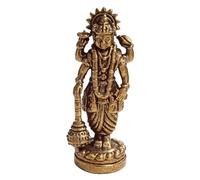 Brass Idol of Standing Lord Vishnu | Handcrafted Hindu Deity Statue with Detailed Very Fine Workmanship | Divine Collectible for Home Temple, Puja & Spiritual Décor | 1.5 inches x 0.5 inch Approx