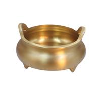ＡＷＨＡＯ Brass Incense Holder Ear-Shaped Handles Three-Leg Scent Dish Rounded Bowl Home Decor