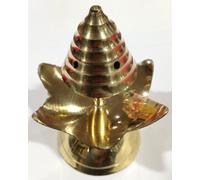 Brass Incense Holder - Spiral and Flower Design - Elegant Table Piece