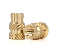 Brass Insert Nut M2 M2.5 M3 M4 M5 M6 Metric Threaded Brass Insert Nut Hot Melt Heat Embedded Injection 3D Printing Inserts Insertnut 20/50/100Pcs(Twill Knurled(100Pcs,M4xL4xOD6)