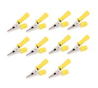 Brass Insulated Clips with 4mm Socket 10mm Opening 20A J.60046 Electrical Test Clips for Various Applications (Yellow)