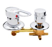 Brass Intubation Mixing Valve Diverter, 4 Way Intubation Thermostatic Shower Faucet, Bathroom Hot Cold Shower Mixer Valve, G1/2" Connector, for Shower Cabin Cabinet(14.5cm)
