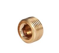 Brass/Iron NPT1/8 1/4" 3/8" 1/2" NPT Hexagonal Plug Hexagonal Pneumatic Fitting Plug End Cap,Brass Plug1I4,10pcs