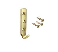 Brass J Picture Hanging Hooks Frame Mirror Hanger Hooks Adjustable Photo Hanging 3 Holes Brass Plated Hook Photo Hanging Brackets with Screw and Plugs Pack of 4