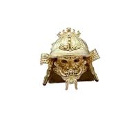 Brass Japanese Ghost King Samurai Helmet EDC Beads Pendant Jewelry Making Supplies,Personality DIY Outdoors Tools Paracord Beads Charm Lanyard Hand-Woven Accessories, M, Brass, No Gemstone