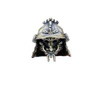 Brass Japanese Ghost King Samurai Helmet EDC Beads Pendant Jewelry Making Supplies,Personality DIY Outdoors Tools Paracord Beads Charm Lanyard Hand-Woven Accessories, M, Brass, No Gemstone