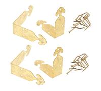 Brass Jewelry Box Corner Protector 4 Sets Antique Style Golden | Wood Boxes, Stable Fit with Mounting Screws, Delicate Vintage Finish for Woodworking Projects