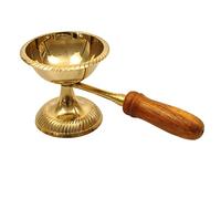 Brass Kapoor | Karpoor Diya Deepam Burner Karpuram Arati | Aarti | Aarathi Stand for Dhoop Puja | Pooja Room Camphor Dani Holder for Mandir Home & Office - Gulab Aarti | 6.6 inch Approx