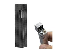 Brass Kerosene Lighter, Slim Square Column Design, Refillable Fuel, Classic Soft Flame, Ideal for Business Use, Collectors, and Gifts (Fuel Not Included)