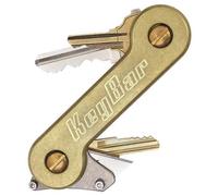 Brass KeyBar Key Organizer EDC Tool | Everyday Carry Compact Key Holder Multi-Tool and Keychain Organizer with Pocket Clip (Holds up to 12 Keys) Made in the USA