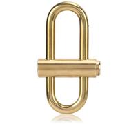 Brass Keychain, Heavy Duty Small Oval Slide Locking Snap Lock Clip Buckle Carabiner Key Holder Solid Press Quick Open Keys Holder Hook for Men Women