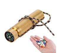 Brass Keychain Pill Box - Brass Keychain Pill Box, Waterproof Pill Holder | Small Pocket Pill Container Metal Travel Pill Holder, Pill Box Metal Small Pocket Keychain Medicine Case for Keychain Pill