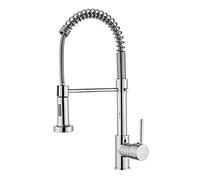 Brass Kitchen Faucet - Dual Handle Hot & Cold Water Mixer, Rotating Spring Design, Single Hole Sink Tap, Water Purification System, Durable and Stylish