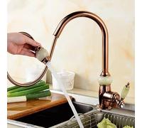 Brass Kitchen Faucet for Bar & Farmhouse, Pull-Out Design with Round Jade Head, Cold Water Mixer Tap, Commercial Grade, 1-2 Hose Size.