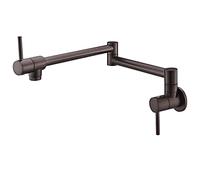 Brass Kitchen Faucet Wall Mounted Single Hole Design Commercial Grade Foldable Exble Double Jointed Arms for Cold Water & Stylish Kitchen Tap