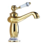 Brass Kitchen tap Bathroom Faucet Antique Bronze Finish Solid Brass Faucets Single Handle Water Mixer Taps Bath Crane(Gold)