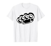 Brass Knuckles Blackwork Minimal Value Graphic T-Shirt, Men, White, M