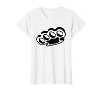 Brass Knuckles Blackwork Minimal Value Graphic T-Shirt, Women, White, XS