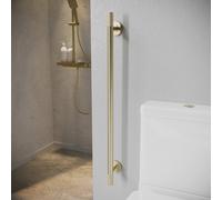 Brass Knurled Bathroom Grab Rail 800 x 77mm - Arissa