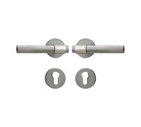 Brass Knurled Door Lock Silver Matt Brushed Nickel Interior Double Wood Lever Dummy Handle 1Pcs(Dummy-A308B-247-SN)