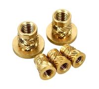 Brass Knurled Flange Heat Insert Nuts M2-M8, T-Type Hot Melt Injection Molding Embedded Copper Nuts(M4x9.1xOD6.3 20pcs)