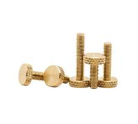 Brass Knurled Flat Head Hand Screw M3M4M5M6(10pcs M3x8x3.5)
