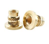 Brass Knurled Nuts Copper Thread rts M2 M2.5 M3 M4 M5 M6 M8 50PCS M4x9.1x6.3x7.1 for 3D Printing Notebook Flan T Nuts Hot Melt Heating rt Nuts