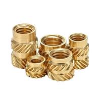 Brass Knurled Thread Nuts, 300pcs M5 M6 Heat Threaded Insert Nuts Brass Hot Melt Molding Knurled Metal Copper Lock Nut(M6x7x8 (300pcs))