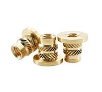 Brass Knurled Thread Nuts, M2 M2.5 M3 M4 M5 M6 M8 Brass Threaded Insert Nut Hot Melt Copper Nuts Inserts Heating Embedded Thread Nuts Insertion Insertnut(M4 (400pcs))