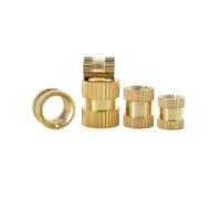 Brass Knurled Threaded Insert, Brass Knurled Hot Melt Heat Set Threaded Insert Nuts Assorted Pack for 3D Prints M2 to M6(M4 (80Pcs))